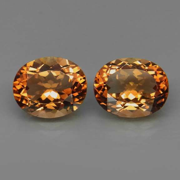 Beautifully matched 10.62ct Imperial Topaz pair