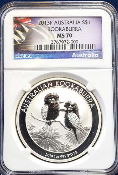 2013 P Austrila S$1 Kookaburra NGC MS70