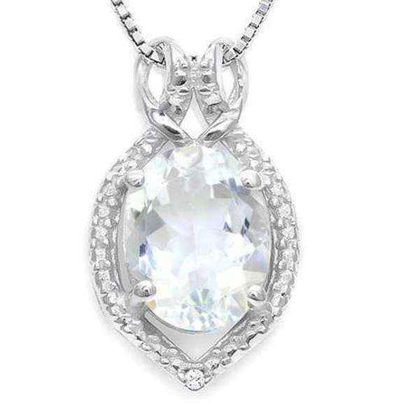 Aquamarine Sterling Silver Pendant