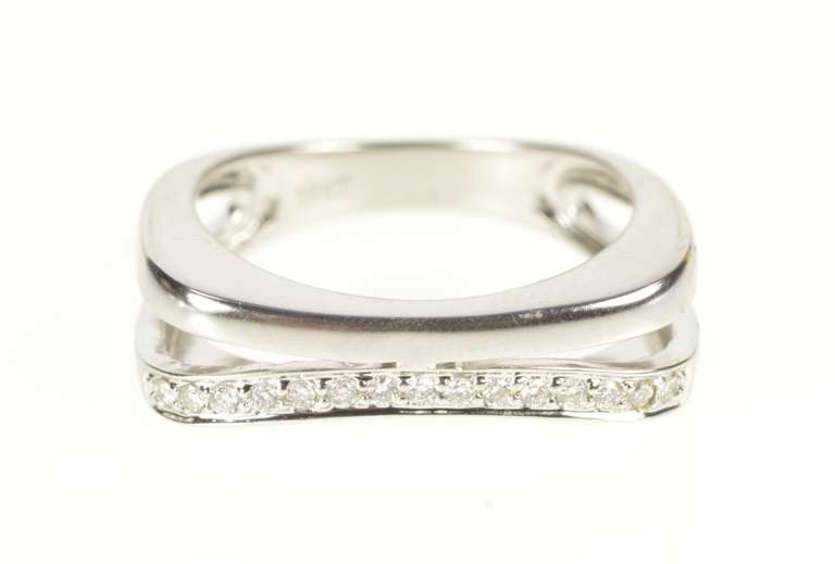 18K White Gold Fred & Co. Contour Diamond Stackable Band Ring