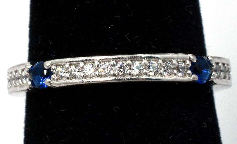 Sterling Silver Blue and White CZ Eternity Ring