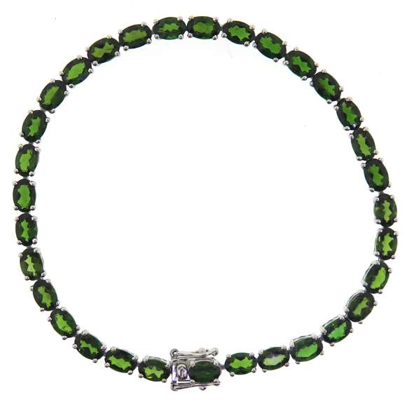 Sterling Silver Emerald Tennis Bracelet