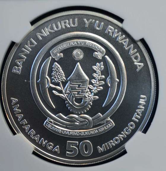 2013 Rwanda S50F Cheetah NGC MS70