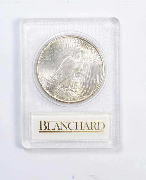 MS63 1927-S Peace Silver Dollar - Redfield - Graded Blanchard
