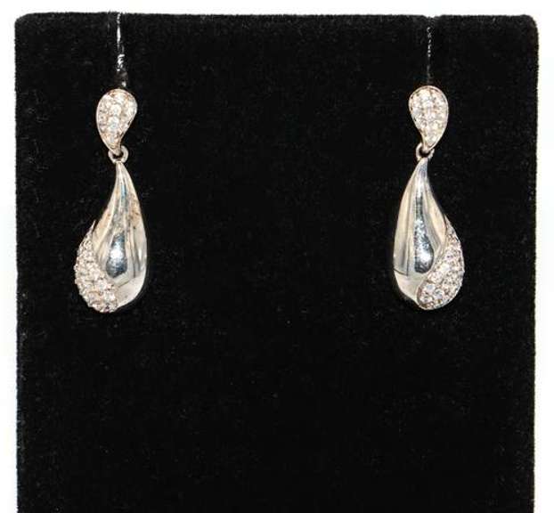 Sterling Silver Teardrop Dangle Earrings
