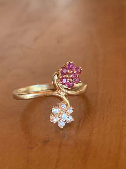 14kt Solid Gold Ruby & Diamond Ring