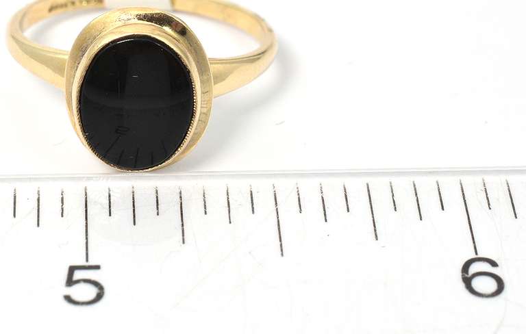 Vintage Onyx Ring in Yellow Gold