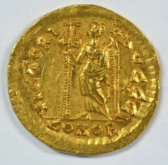 Rare Mint State Leo I Roman Gold Solidus, 457-474 AD