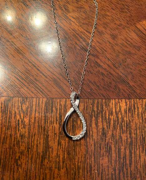 Sterling Silver Diamond Infinity Necklace