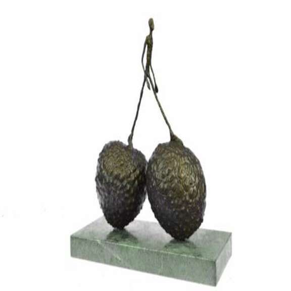 Strawberry and Walking Man Bronze Sculpture