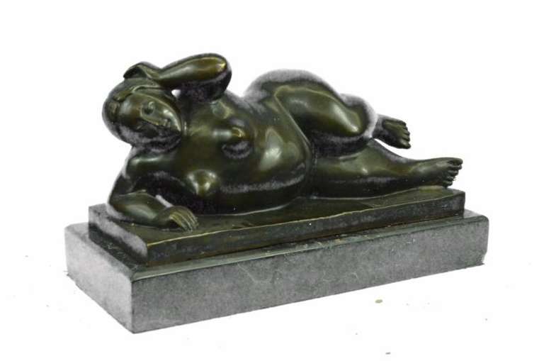 Classic Female Bronze Sculpture on Marble Base Statue