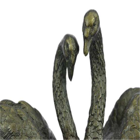 Two Swan Dancing Bronze Sculpture