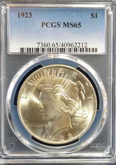 1923 Peace Dollar PCGS MS65