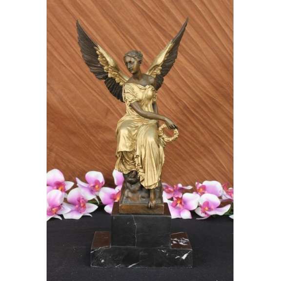 Angel Sits on Celestial Throne Bronze Sculpture