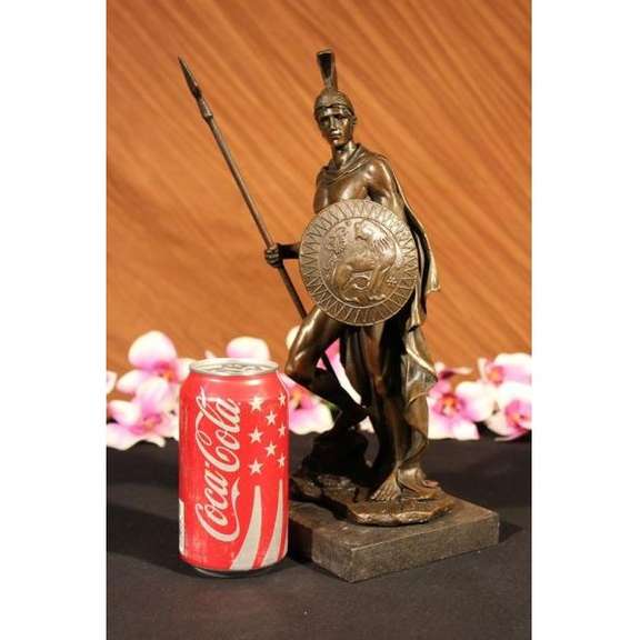 Bronze Statue Marble Classical Roman Warrior Nobleman Military War God