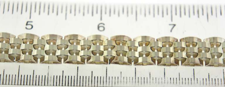 Italian Sterling Silver Deco Five Bracelet