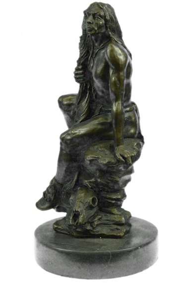 Native American Warrior Bronze Sculpture