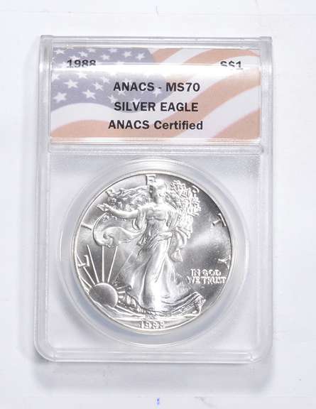 MS70 1988 American Silver Eagle - Graded ANACS