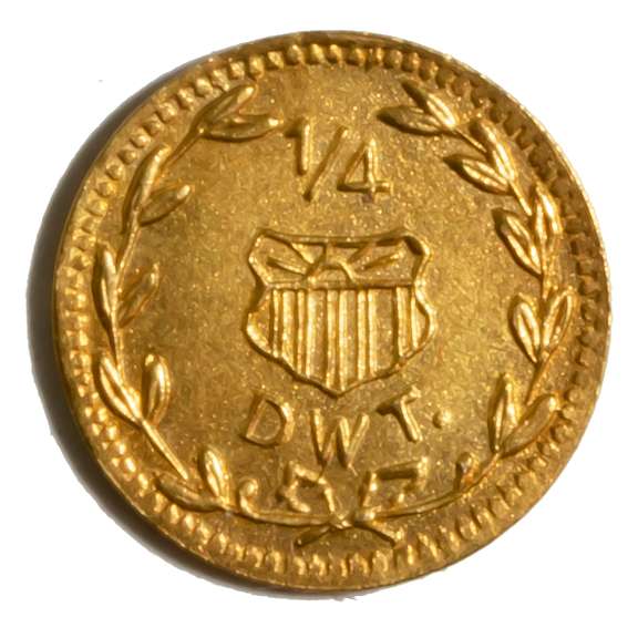 Choice 1909 Gem BU Alaska Yukon  Pacific ExpoGold 1/4 Token