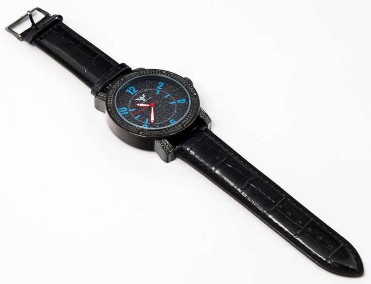 Diamond King Black Dial Diamond Watch