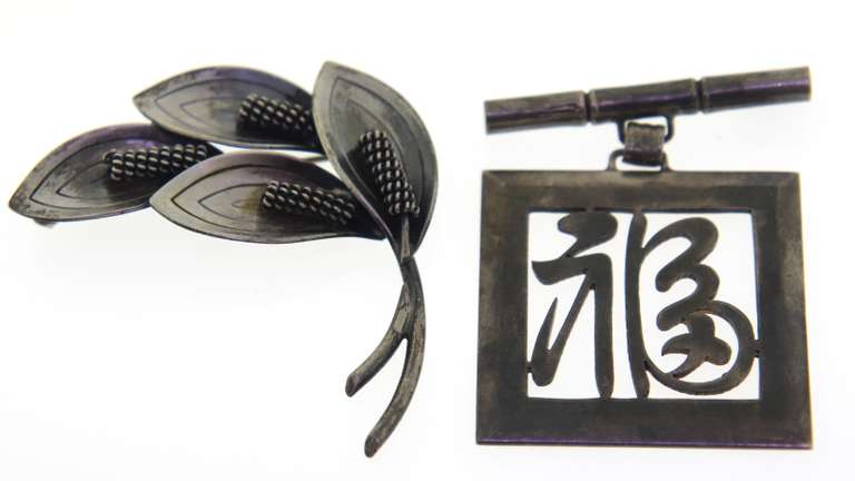 Lot of 2 Sterling Silver Pins