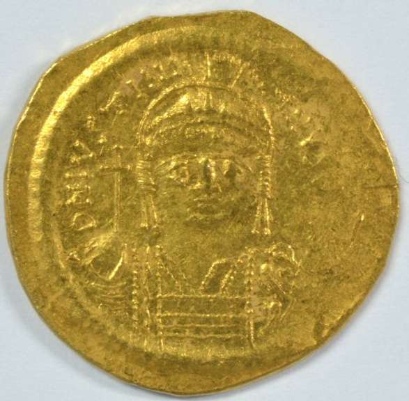Near Mint Justinian I Byzantine Gold Solidus 527-565 AD