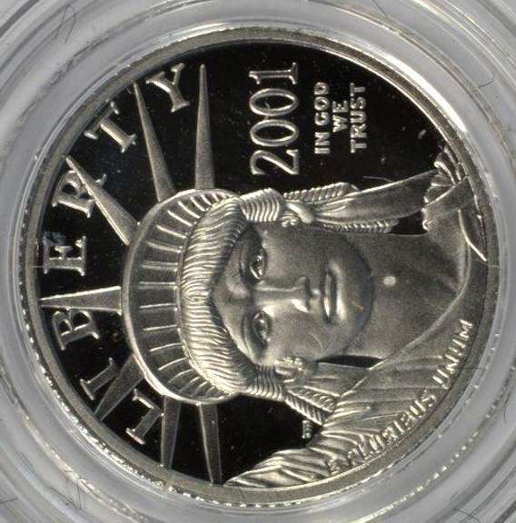 Gem Ultra Cameo PRF 2001-W $10 pure Platinum Eagle