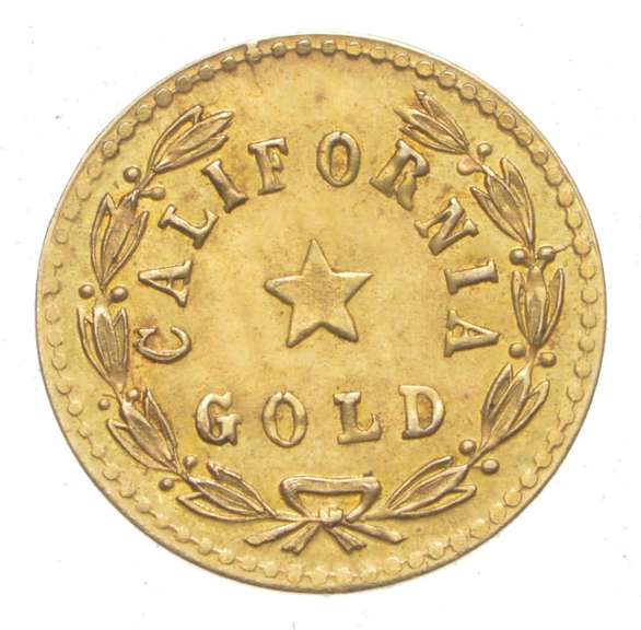 1857 Indian Head California Gold Token