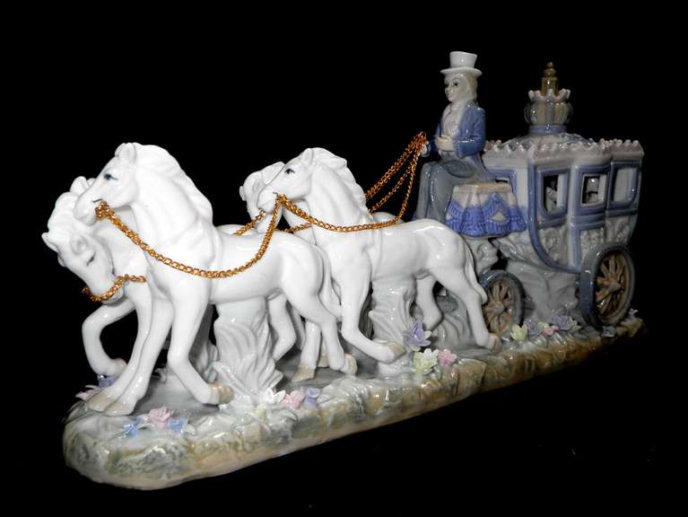16inc Porcelain Carriage Off to The Ball
