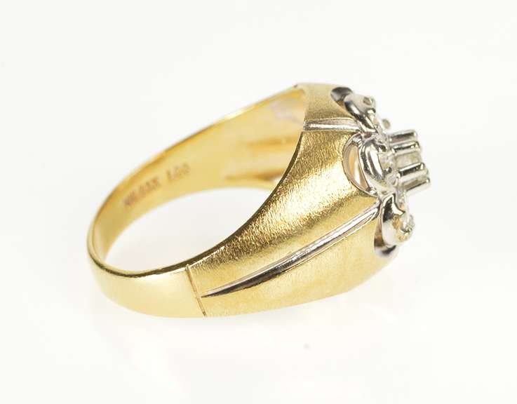 14K Yellow Gold 1.00 Ctw Ornate Diamond Cluster Fashion Ring