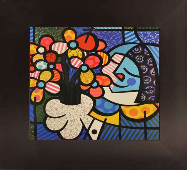 Romero Britto Flowers for You Framed