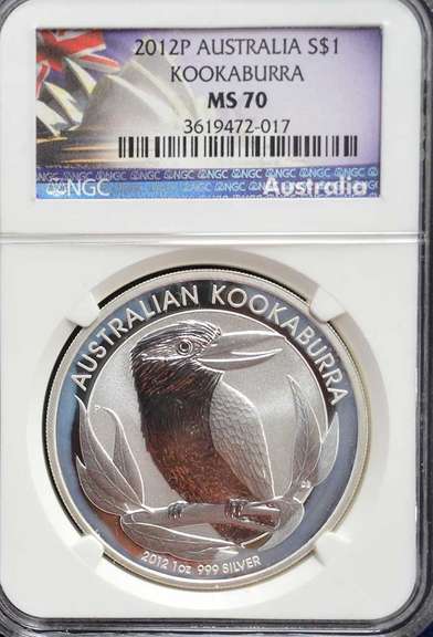 2012 P Australia S$1 Kookaburra NGC MS70