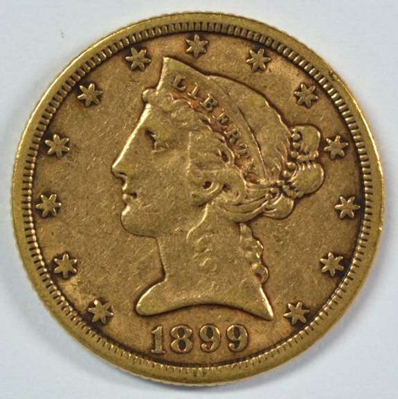 Sharp 1899-S US $5 Liberty Gold Piece