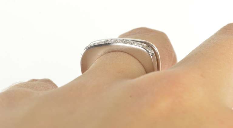18K White Gold Fred & Co. Contour Diamond Stackable Band Ring