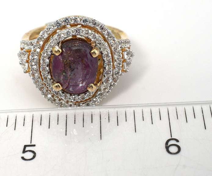 Absolutely Fabulous Star Ruby & Sapphire  Vermeil  Ring