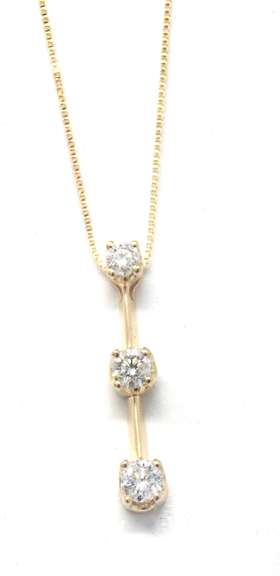 Favorite Diamond 3 Stone Yellow Gold Necklace