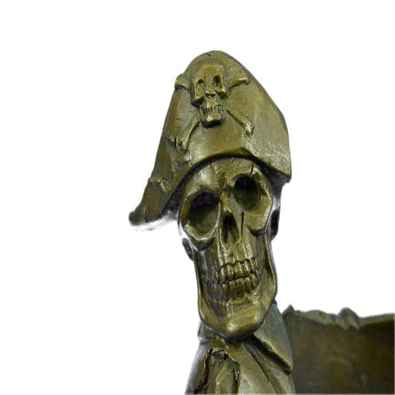 Hot Cast Pirate Skeleton Wine Holder Bronze Sculpture Statue Figurine Figural NR