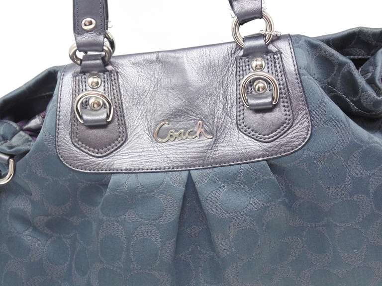 Coach Navy Canvas Monogram Bag
