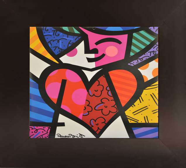 Romero Britto Hug Heart Framed