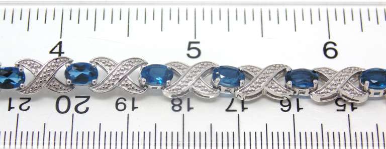 Sterling Silver London Blue Topaz Diamond Accent Necklace