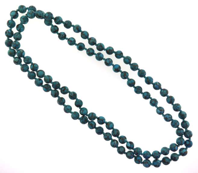 Turquoise Bead Long Necklace