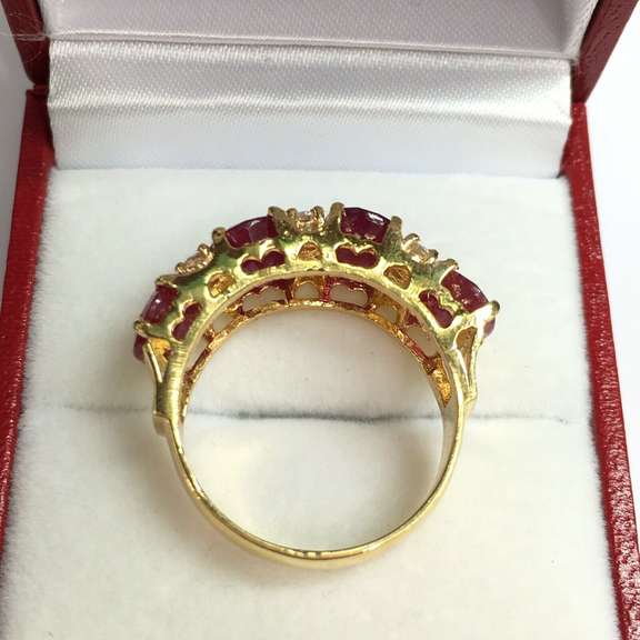 14kt Gold Ruby & Diamond Band Ring