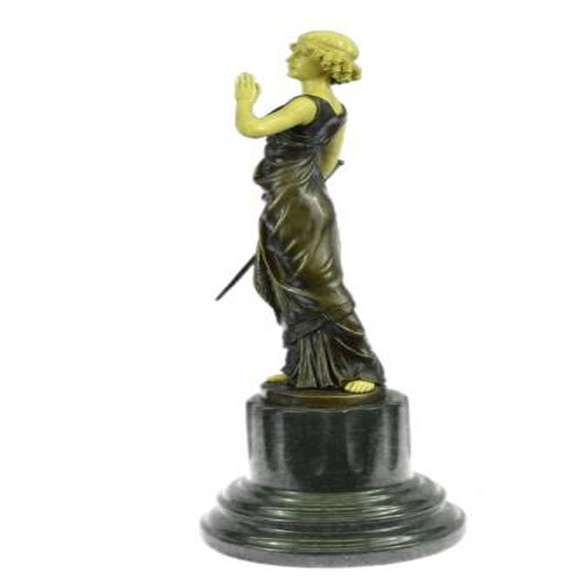 Young Woman With Sword Bronze Statue