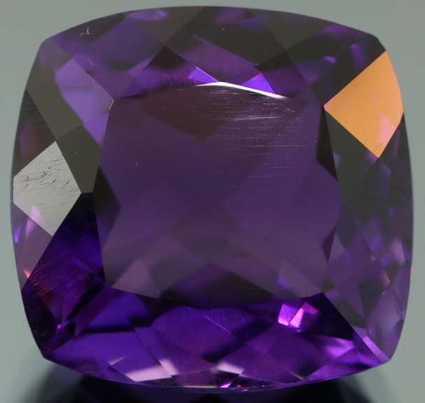 Cushion cut 30.69ct royal purple created Amethyst