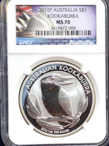 2012 P Australia S$1 Kookaburra NGC MS70