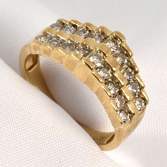 Unusual Channel Set Pyramid Ring