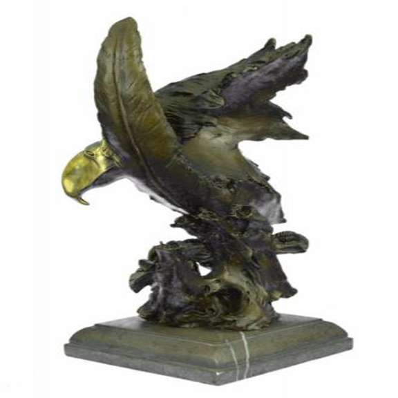 American Eagle on Marble Base Bronze Sculpture