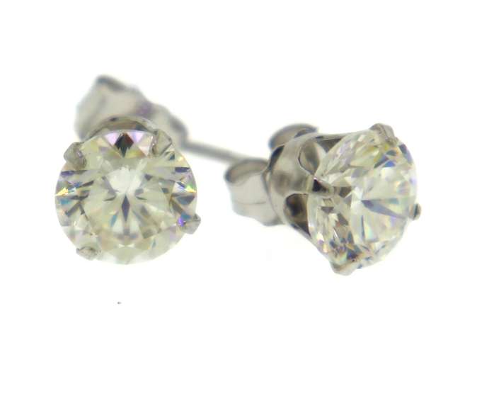 Classic Group of 3 Pairs of 14kt Gold Cubic Zirconia Earrings