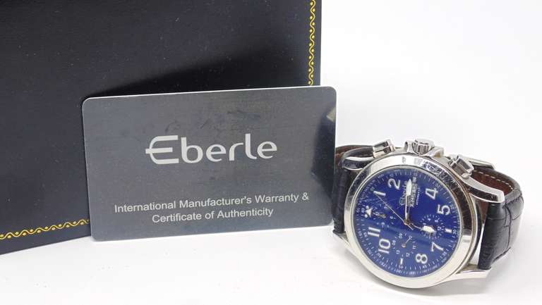 Eberle Day Date Blue Dial Watch