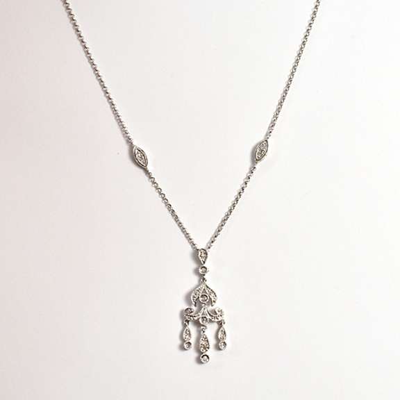 Lively Diamond Necklace in 14K White Gold